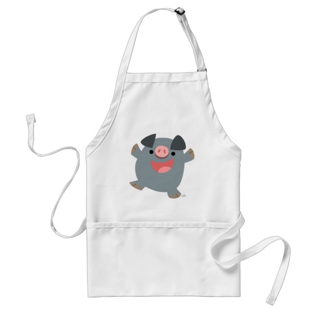 Cute Cartoon Bouncy Pig Apron (Front)