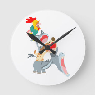 Cute Cartoon Bremen Town Musicians Wall Clock