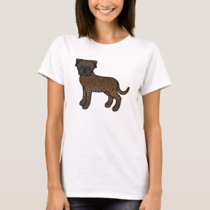 Cute Cartoon Brindle Bullmastiff Dog T-Shirt