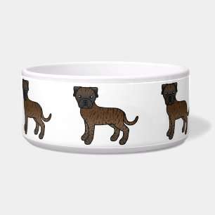 Cute Cartoon Brindle Bullmastiff Dogs