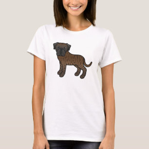 Cute Cartoon Brindle Old English Mastiff Dog T-Shirt