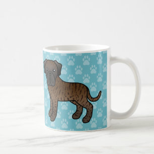 Cute Cartoon Brindle Old English Mastiff Dogs Coffee Mug