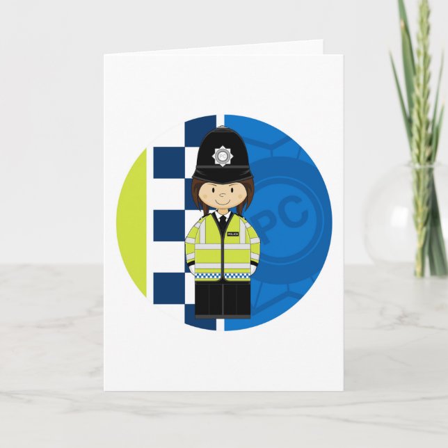 Cute Cartoon British Policeman Card (Front)
