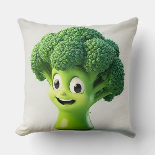 Cute Cartoon Broccoli Character Cushion