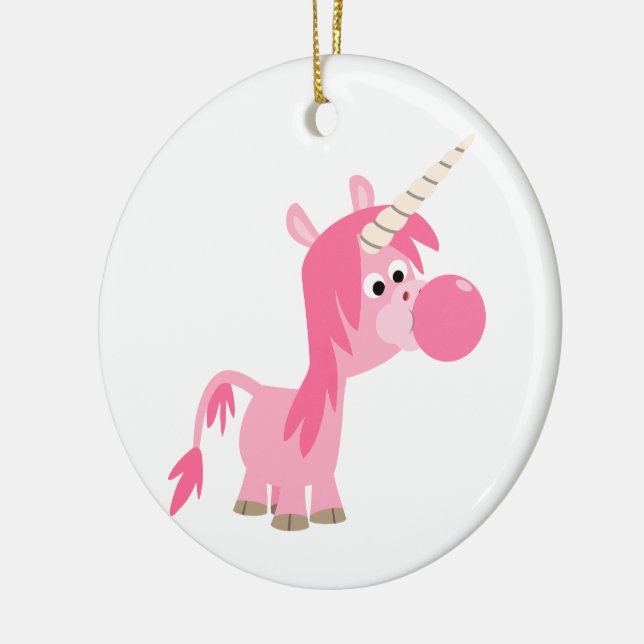Cute Cartoon Bubble Gum Unicorn Ornament (Left)