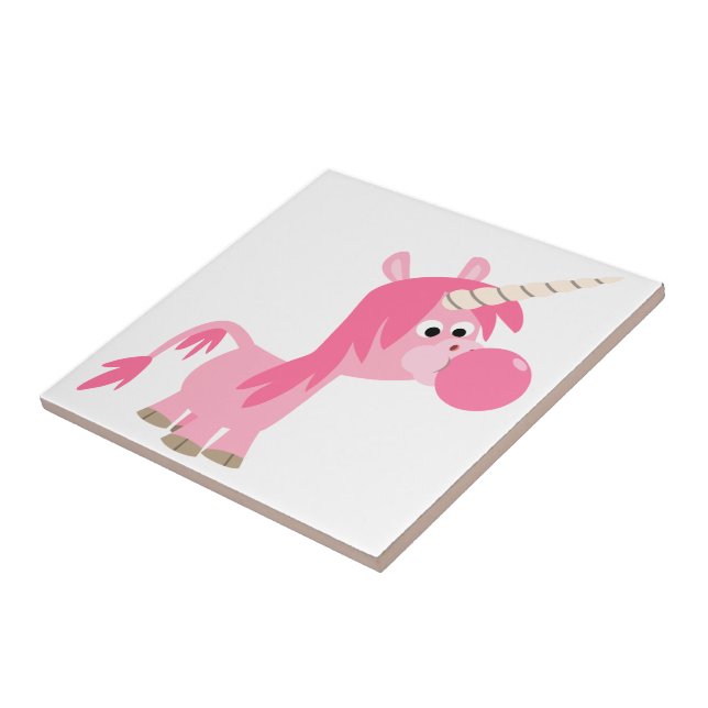 Cute Cartoon Bubble Gum Unicorn Tile (Side)