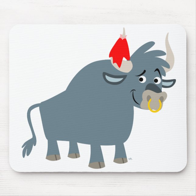 Cute Cartoon Bull mousepad (Front)