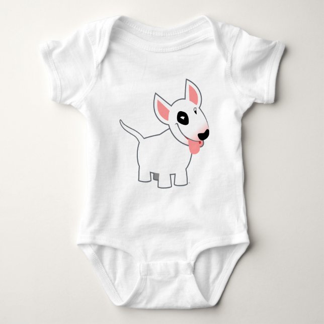 Cute Cartoon Bull Terrier Baby Clothing Baby Bodysuit (Front)