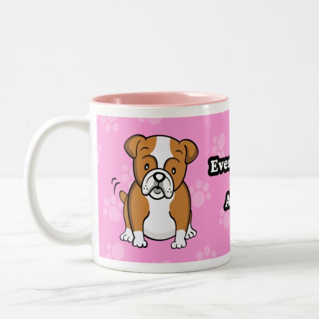 Cute Cartoon Bulldog Mug (Left)