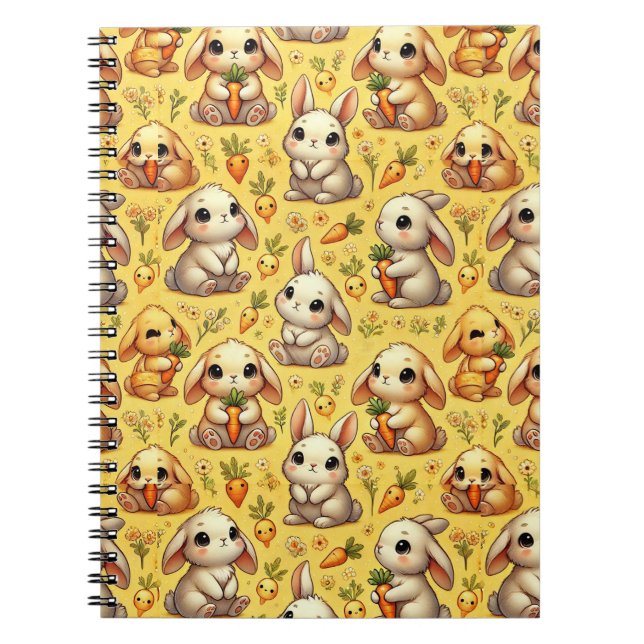 Cute Cartoon Bunny Notebook (Front)