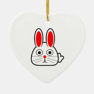 Cute Cartoon Bunny Rabbit Ceramic Tree Decoration