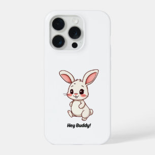 Cute Cartoon Bunny Rabbit "Hey Buddy" Phone Case