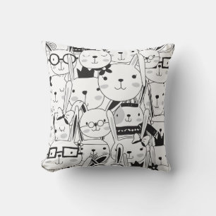 Cute Cartoon Bunny Rabbits Lots of Bunnies Cushion