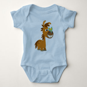 Cute Cartoon Butterfly Pony  Baby Apparel Bodysuit