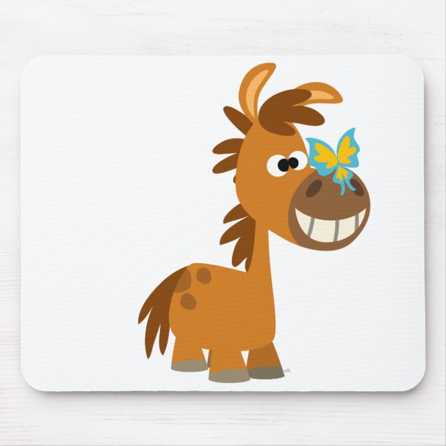 Cute Cartoon Butterfly Pony Mousepad (Front)
