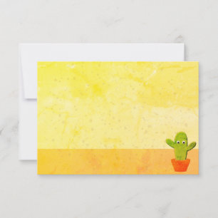 Cute Cartoon Cactus Painting Blank Card