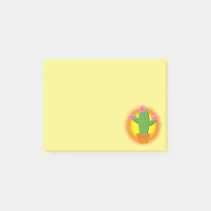 Cute Cartoon Cactus With Pink Flowers Post-it Notes