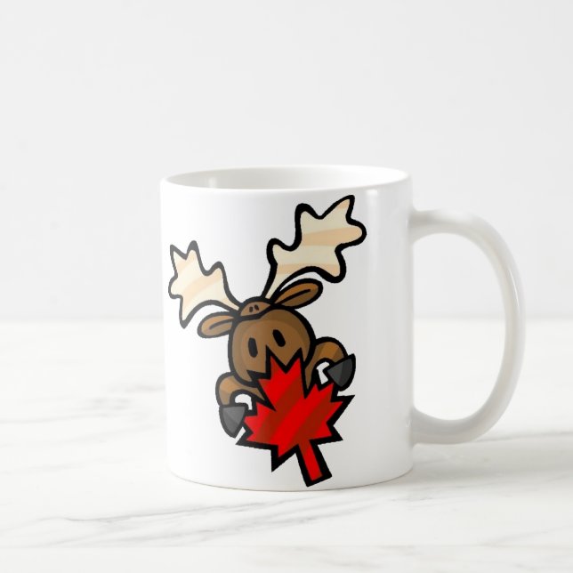 Cute Cartoon Canadian Moose Coffee Mug (Right)