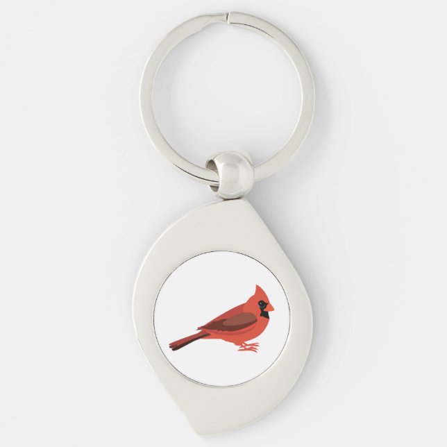 Cute Cartoon Cardinal Key Ring (Front)