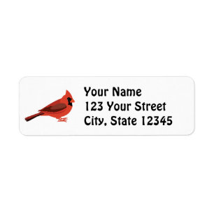Cute Cartoon Cardinal Return Address Label