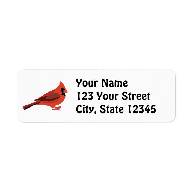 Cute Cartoon Cardinal Return Address Label (Front)
