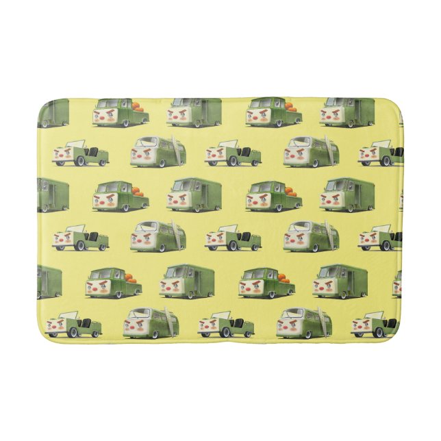 Cute Cartoon Cars Lineup Bath Mat (Front)