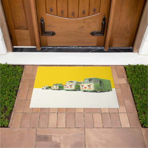 Cute Cartoon Cars Lineup Doormat