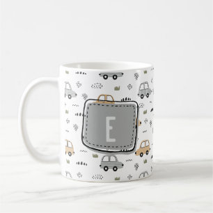 Cute Cartoon Cars Personalised Monogram  Coffee Mug
