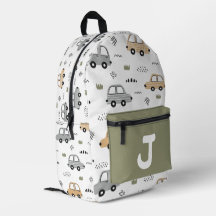 Cute Cartoon Cars Personalised Monogram Kids Backp