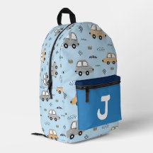 Cute Cartoon Cars Personalised Monogram Kids Backp