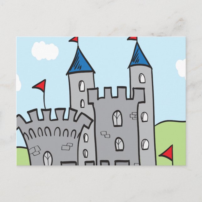 Cute Cartoon Castle Postcard (Front)