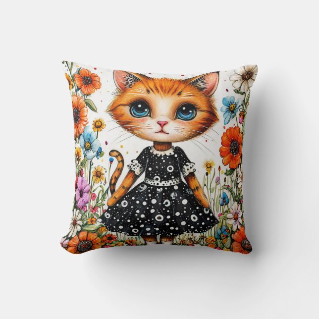 Cute cartoon cat cushion (Front)