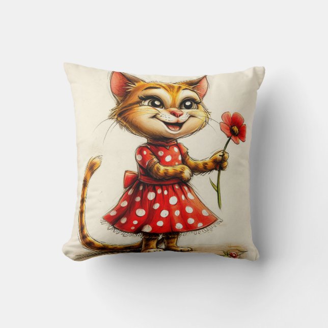 Cute cartoon cat cushion (Front)