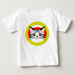 🐱 Cute Cartoon Cat Face Kids Graphic 🎨 Baby T-Shirt