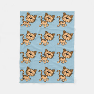 cute cartoon cat fleece blanket