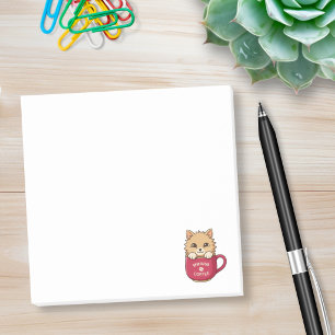 Cute Cartoon Cat in Coffee Mug Post-it Notes