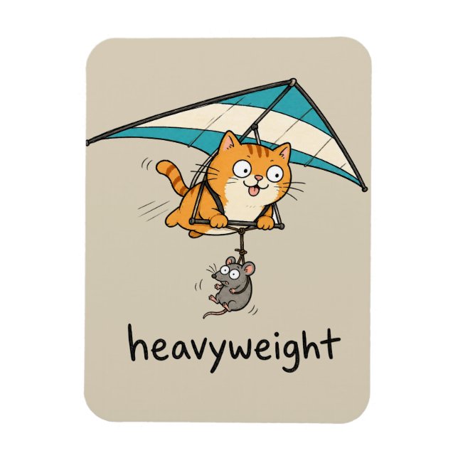 Cute Cartoon Cat Pun Design Magnet (Vertical)