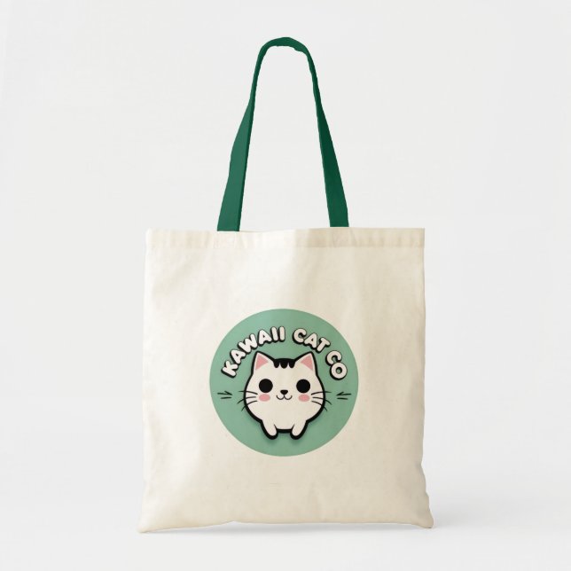 Cute Cartoon Cat Tote Bag (Front)