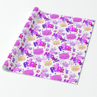 Cute Cartoon Cats Pattern Wrapping Paper
