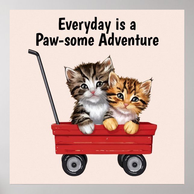 Cute Cartoon Cats Poster (Front)