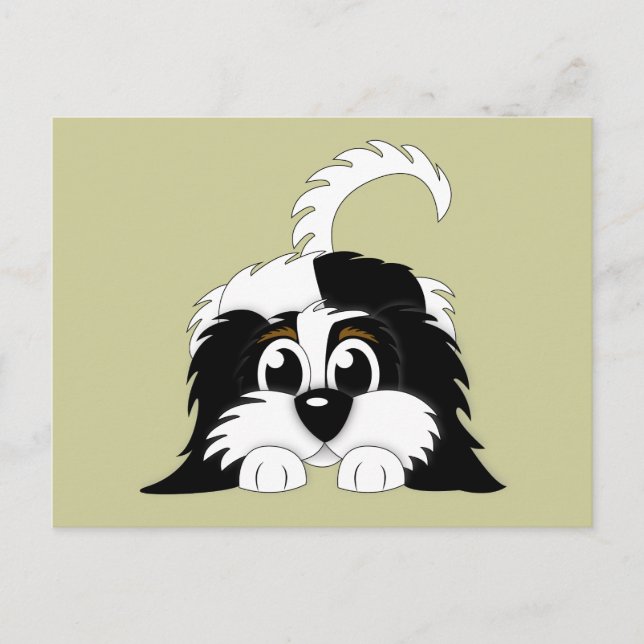 Cute Cartoon Cavachon Postcard (Front)