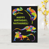 Cute Cartoon Chameleons Personalised Birthday