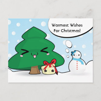 Cute cartoon characters Christmas card