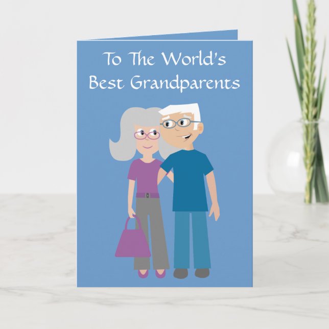 Cute Cartoon Characters Grandparents Day Card (Front)