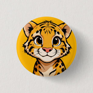 Cute Cartoon Cheetah Cub Illustration 3 Cm Round Badge