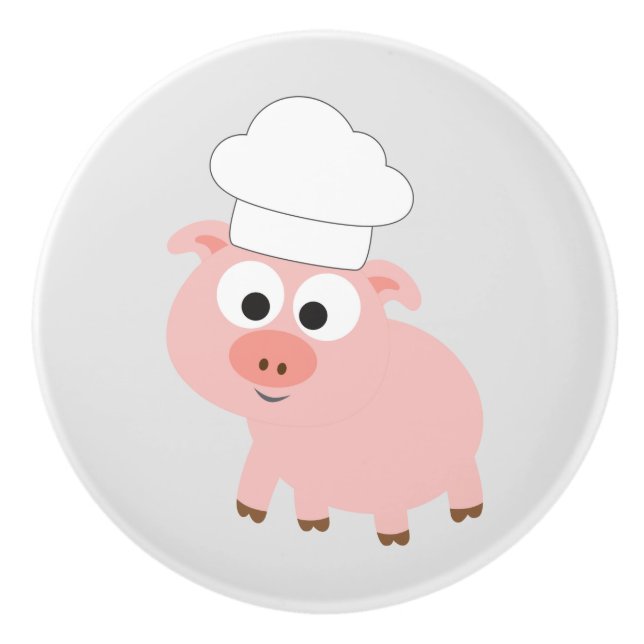Cute Cartoon Chef Wearing a Chef Hat Ceramic Knob (Front)