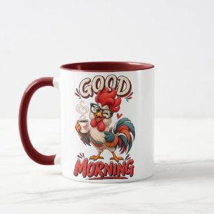 Cute Cartoon Chicken with Mug