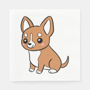 Cute cartoon chihuahua dog   napkin