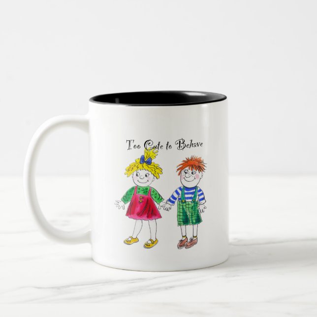 Cute cartoon childrens Two-Tone coffee mug (Left)