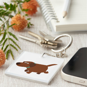 Cute Cartoon Chocolate Labrador Acrylic Keychain